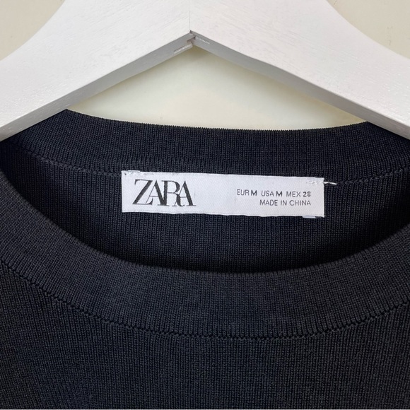 Zara Knot Front Bodycon Long Sleeve Size Medium - Picture 6 of 6